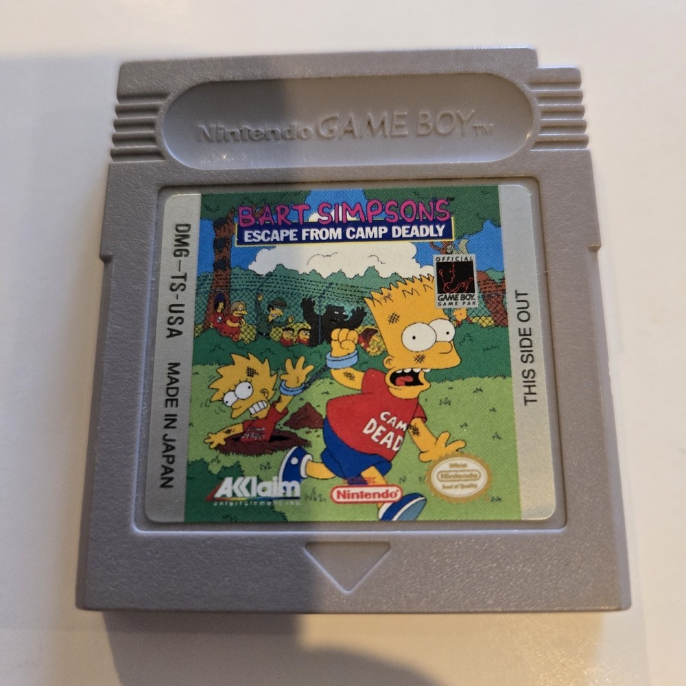 Bart Simpson Escape From Camp Deadly Gameboy 91 Cartridge Authentic Tested Japan